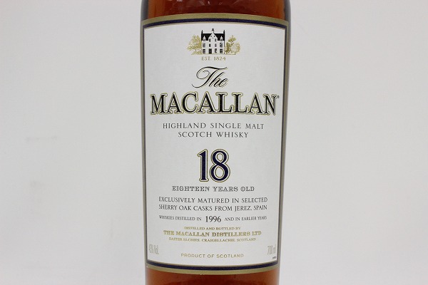 マッカラン 18年 Macallan シングルモルト ハイランドの買取について 酒買取レッドバッカス